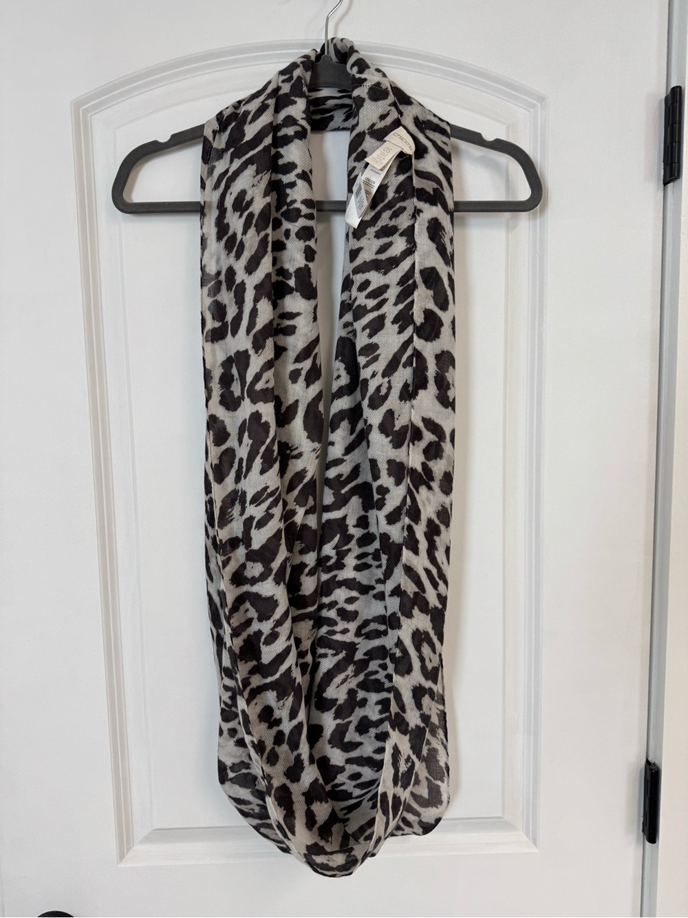Chico’s Leopard Print Infinity Scarf - Black & Gray